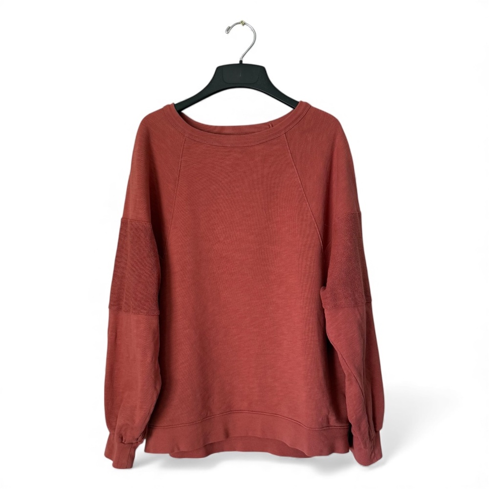 Madewell Raglan Crew Sweatshirt Rust Red Size M